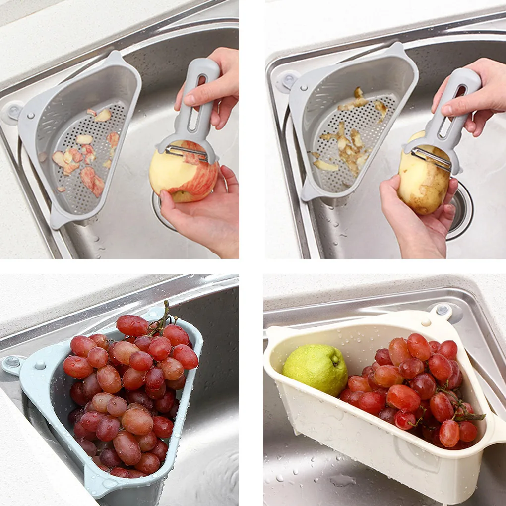 Треугольный сливной фильтр для кухонной раковины корзина сушки овощей и фруктов
