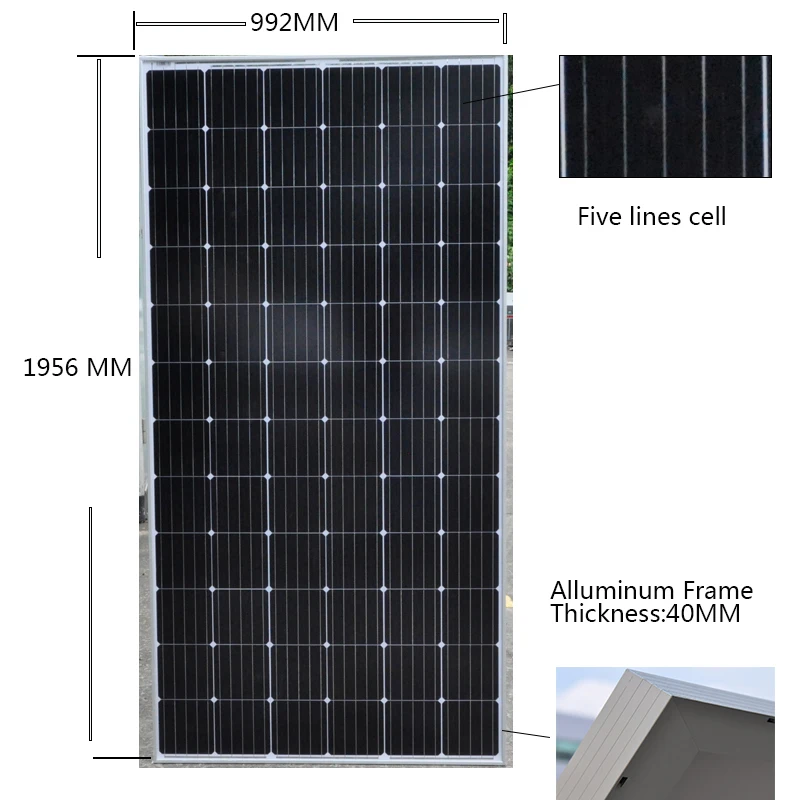 Солнечная панель 300 Вт монокристаллическое зарядное устройство на 36 В домашняя