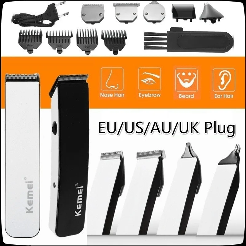 Kemei 5 в 1 триммер для носа бороды ушей волос машинка стрижки бритва набор вакуумный