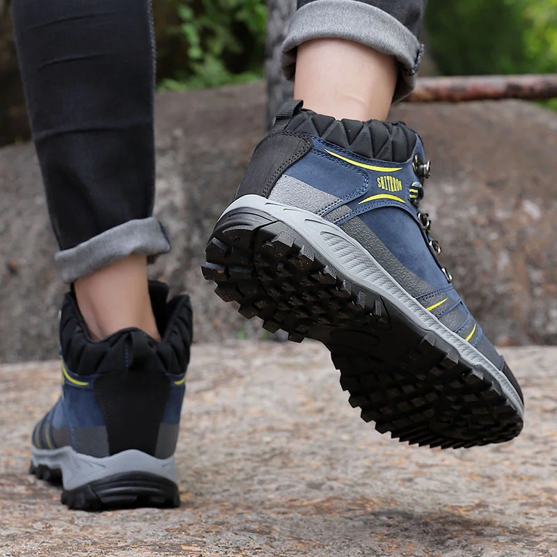 Водонепроницаемые мужские походные ботинки с высоким берцем зимняя обувь