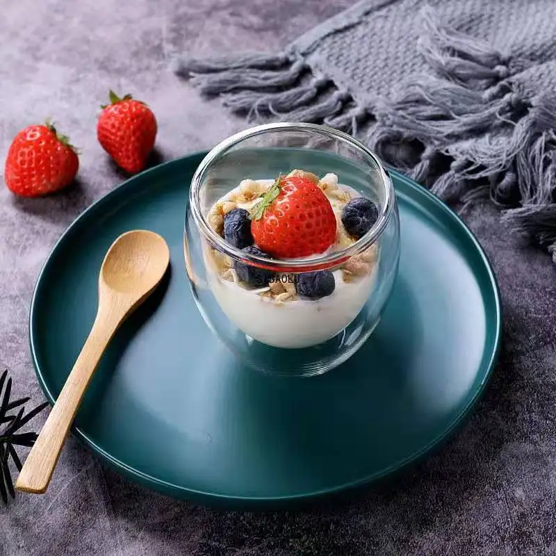 

New 6Pcs 80ml 2.7oz Glass Double Walled Heat Insulated Tumbler Espresso Tea Cup coffee mug tazas de ceramica creativas