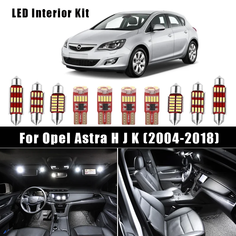 Canbus Error Free LED Vanity Mirror Lamp Interior Reading Dome Map Light Kit For Opel Astra H J K 2004-2018 Car Accessories