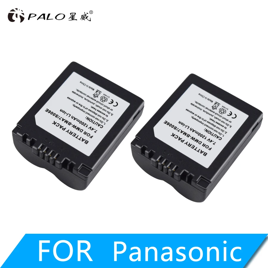 2PCS PALO 1200 мА/ч, CGA-S006E S006E Li-Ion Батарея для цифрового фотоаппарата Panasonic Lumix DMC-FZ7 FZ8 FZ18 FZ35 FZ28 FZ38 FZ30 Камера запасная батарея - Цвет: 2PCS