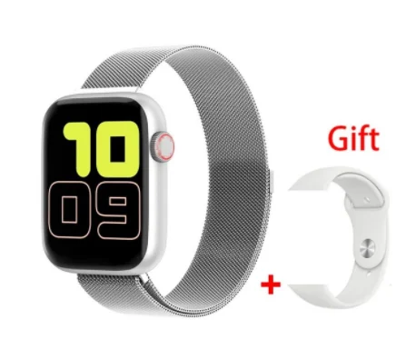 and white strap W75 ЭКГ смарт-браслет 1:1 монитор сердечного ритма серии 5 часы 5 40 44 мм фитнес-трекер W75 ip68 Водонепроницаемые Смарт-часы VS IWO 12 8 - Цвет: and white strap