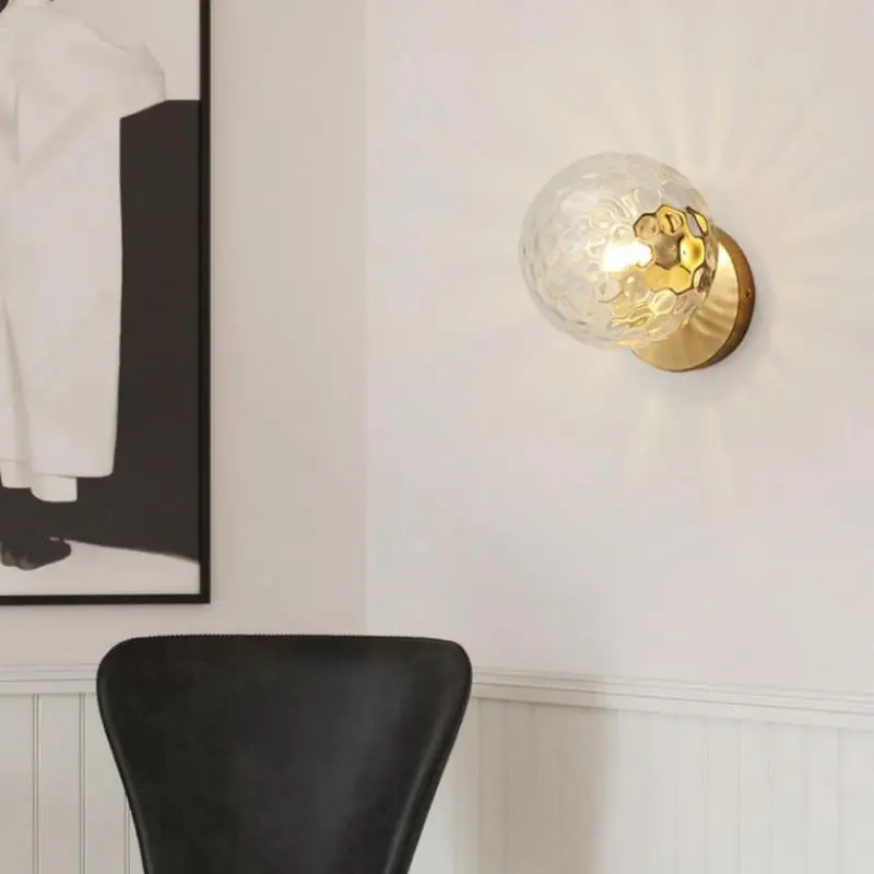 Прикроватный светодиодный настенный светильник для спальни стеклянный шар