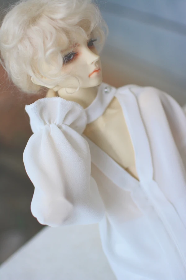 BJD кукольная одежда с v образным вырезом и рукавами фонариками шифоновый пуловер