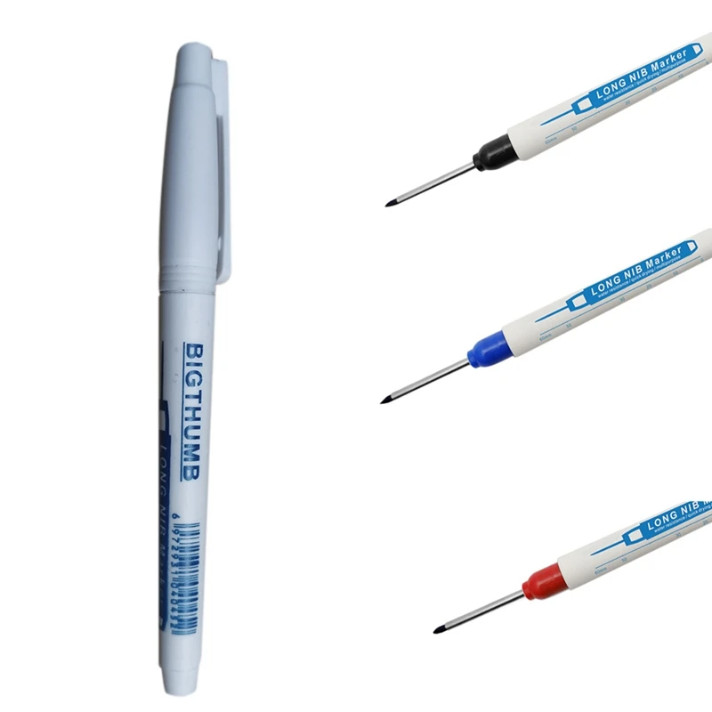 

Long Head Markers Bathroom Woodworking Decoration Multi-Purpose Deep Hole Marker Pens