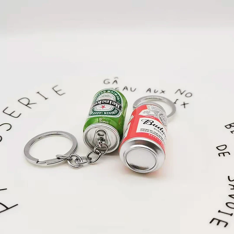 Imitation Soda Coke Beer Cans Keychain Men Creative Trinket Couple Cool Tide Bag Backpack Car Key Accessory Pendant Keyring Gift images - 6