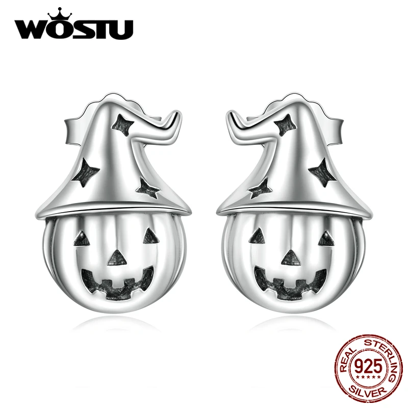 Женские серьги-гвоздики в виде тыквы из серебра 925 пробы | Украшения и аксессуары