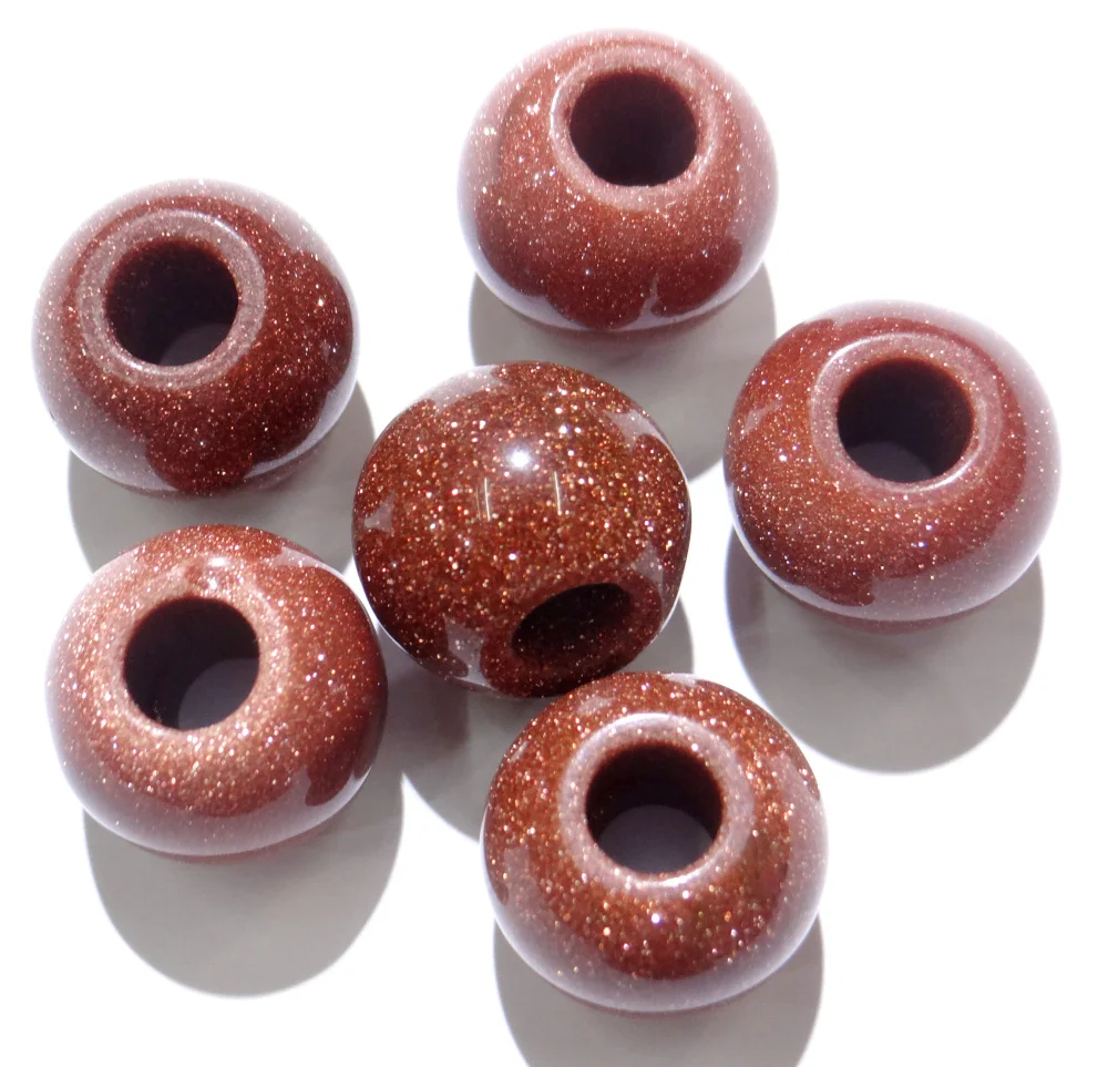 

Natural Stone Quartz Crystal round 10*12MM shape big hole Beads pendant for diy Jewelry making necklace earrings Bracelets 24pc