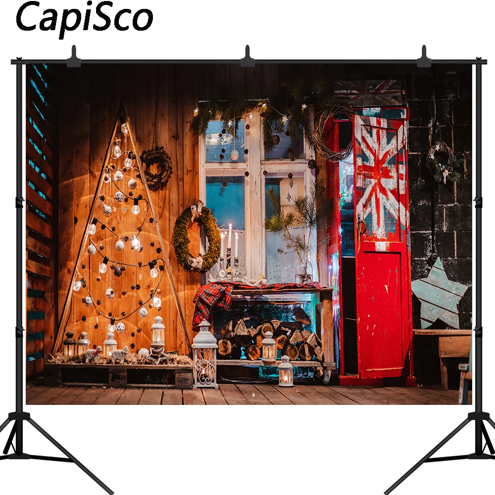 Рождественский фон для фотосъемки Capisco винтажный деревянный настенный