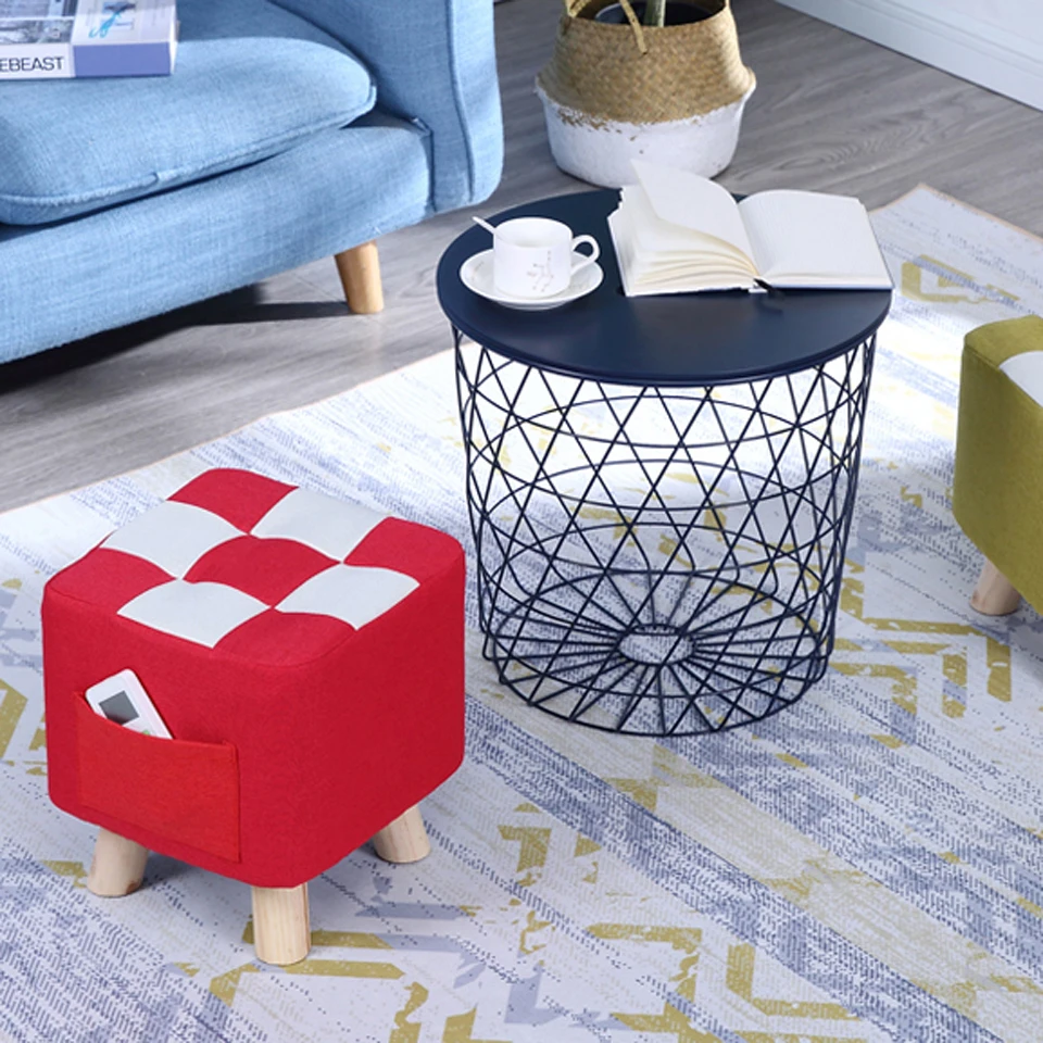 Хлопковый деревянный напольный маленький табурет оттоманка дверь обувной