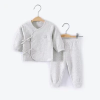 2021 spring organic cotton newborn baby clothing boys girls pajamas pants sets casual outfits home wear suit for newborn 0 3 m