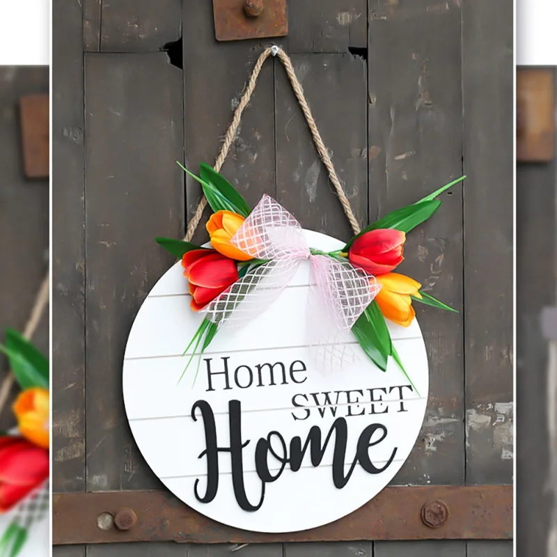 

Love Home Wreath Sign for Farmhouse Front Porch Decor Premium Greenery for Home Decoration