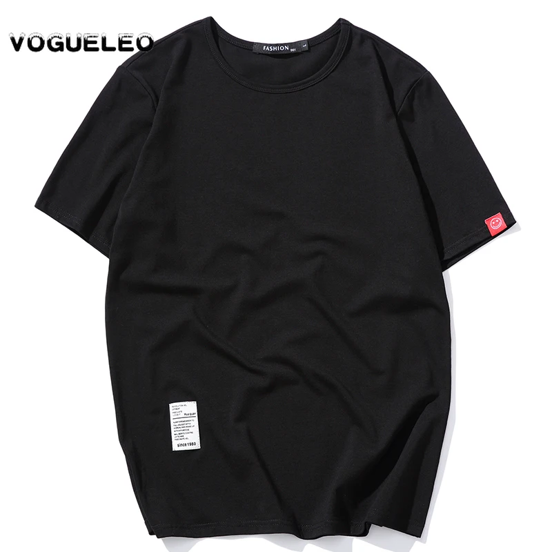 Мужская хлопковая футболка VOGUELEO повседневная Однотонная в стиле хип хоп размеры