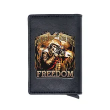 Черный кожаный кошелек с надписью You Just't беспорядка With Freedom Soldier