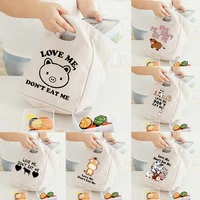 love me dont eat me funny print portable lunch bag thermal insulated cooler box totes bento pouch container food storage bags