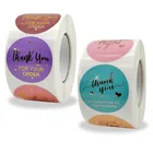 500 шт. круглые этикетки из крафт-бумаги, наклейка спасибо мешочки для драже, конфет, гирлянды, Подарочная коробка, упаковка для торта, наклейки на свадьбу, день рождения