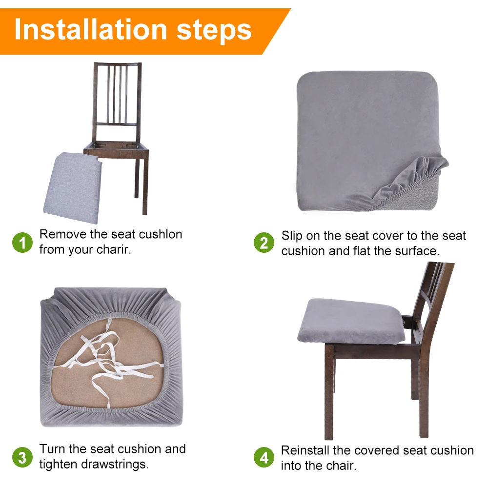 Новый 4/6 шт Non-slip серебро бархатный диван-подушка для сидения однотонные Цвет