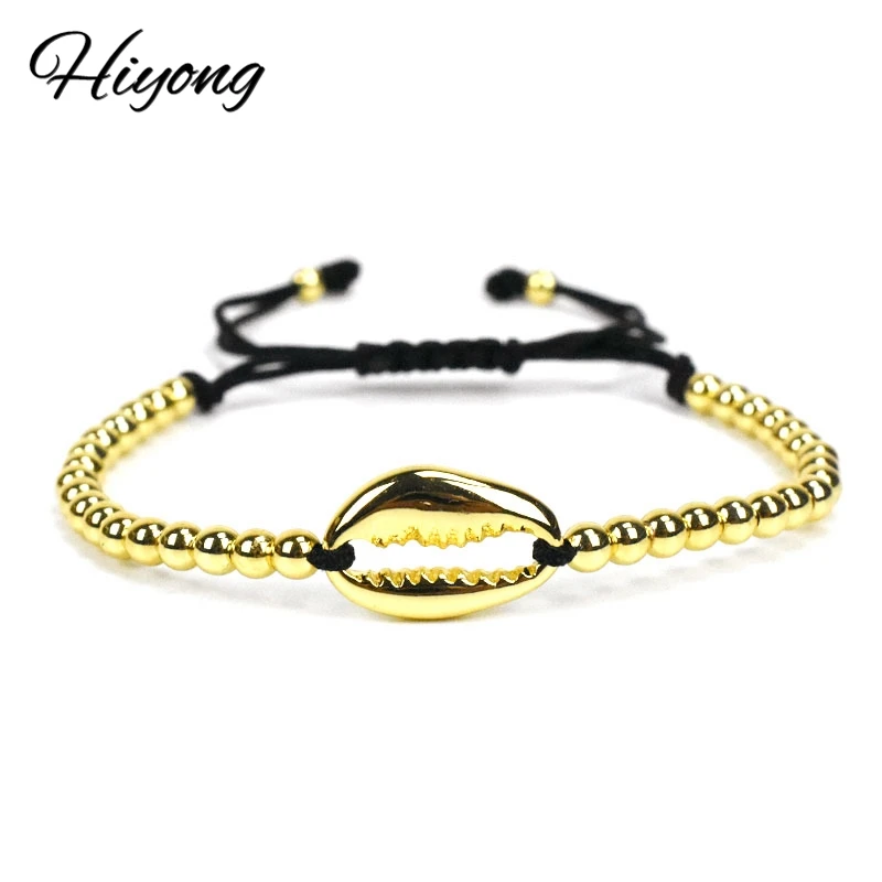 Hiyong Гавайский стиль браслеты ручная оплетка медная оболочка бисерная цепочка