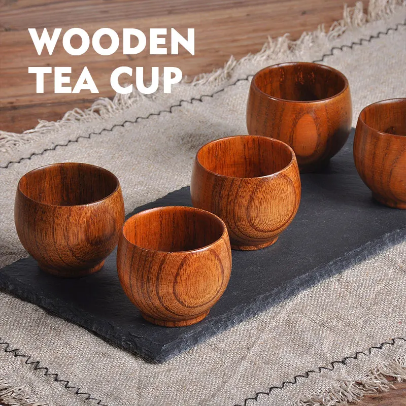 Durable Practical Natural Wooden Home Bar Mini Cup 50ml Wine Juice Drinking Mug Restaurant Coffee Handmade Wood Teacup | Дом и сад