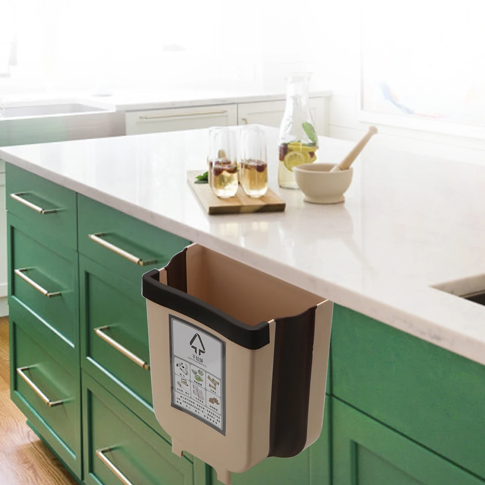 Подвесная корзина для мусора HILIFE дверей кухонного шкафа складное мусорное ведро