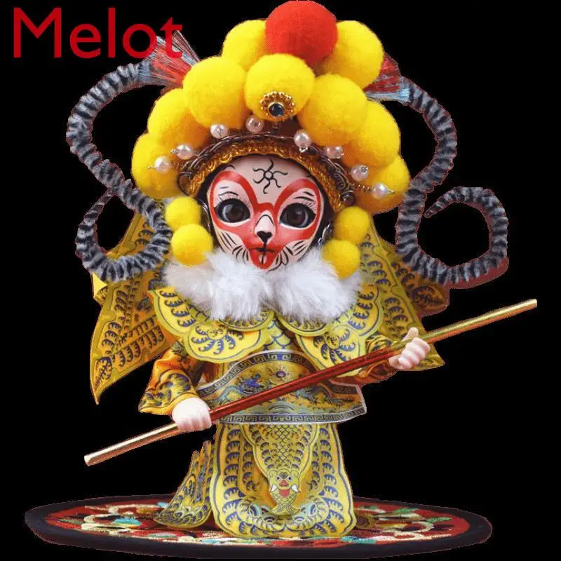 

Beijing Opera Facial Makeup Doll Puppet Decoration Q Version Cartoon Silk Man Foreign Affairs Gifts Abroad Companion Beijing