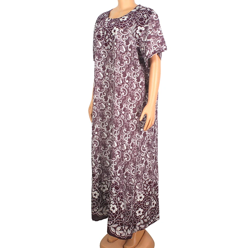 Женское длинное платье-макси из 100% хлопка в африканском стиле с большим шарфом и