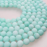 natural stone beads matted blue amazonite frosted round loose beads 4 6 8 10 12mm for bracelets necklace jewelry making