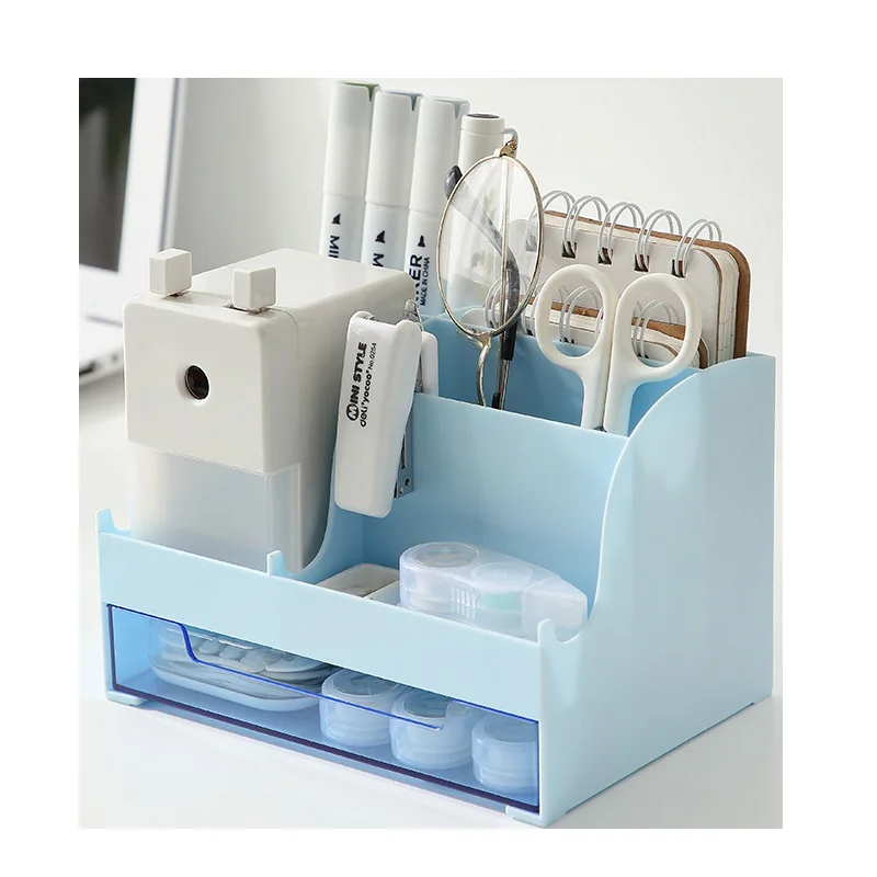 

Simple Color Desktop Storage Box Drawer Home Office Table Organizer Cosmetics Holder Remote Control Makeup Brush Storage Case