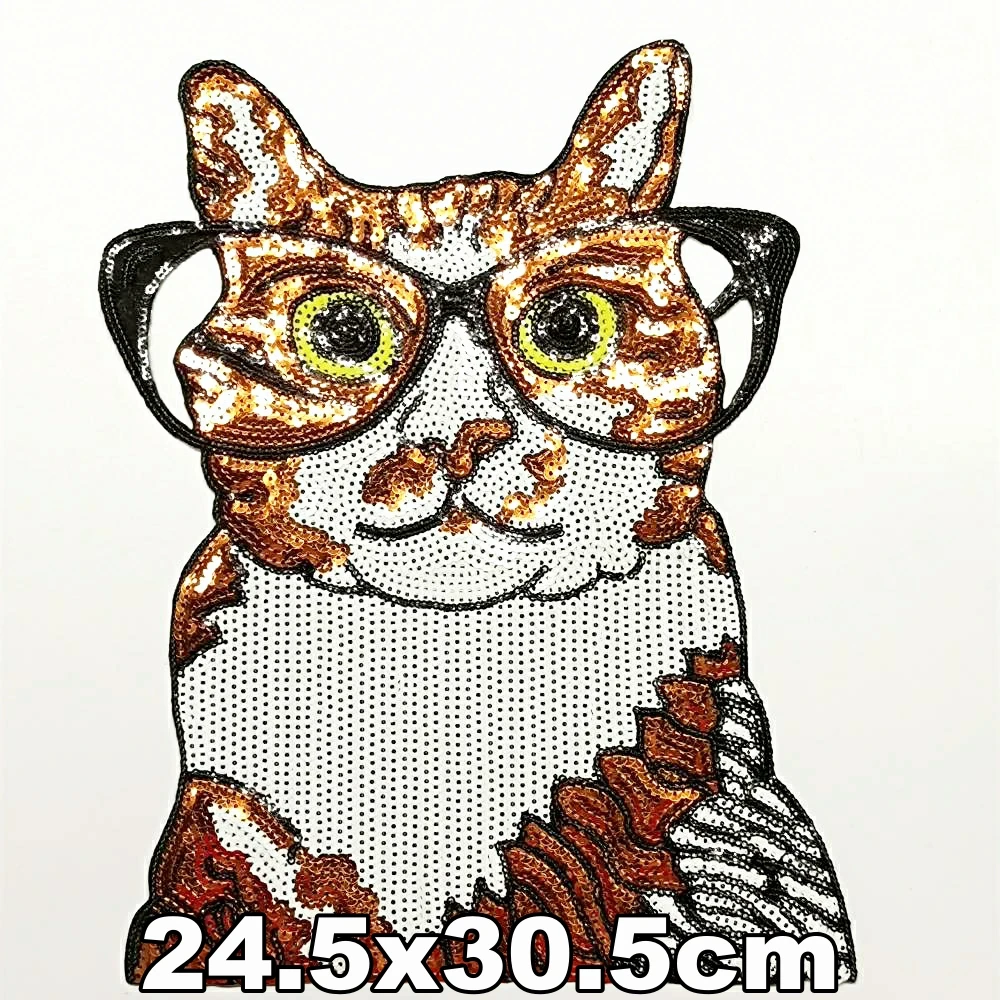 

DIY large embroidery big cats animal cartoon patches for clothing QR-3266