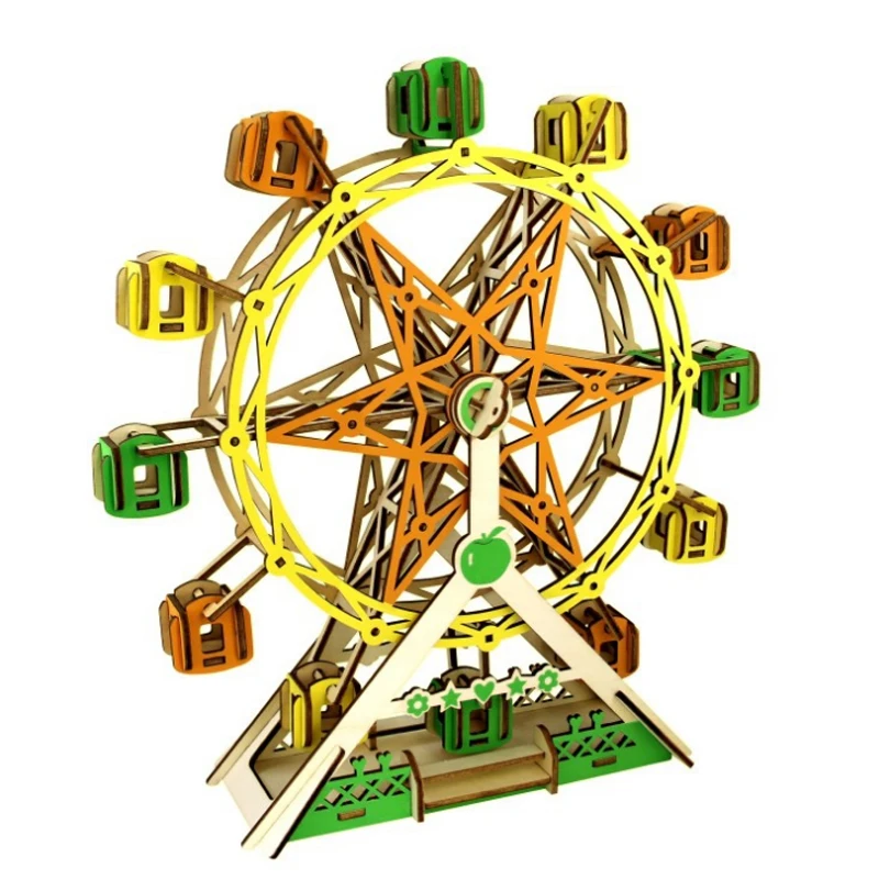 

Деревянный 3D-Пазл «колесо обозрения» на удачу, головоломки «сделай сам», развивающие игрушки ручной работы для детей, подарок на день рожде...