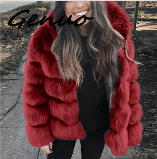 Women Winter 2019 Luxury Faux Fur Jackets Coats Shaggy Thicken Warm Outerwear Overcoat Ins Fashion High Street Fake Fox Fur Coat