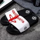 Тапки мужские с принтом, модные сандалии для дома, без застежки, массажные, повседневные, красные, лето