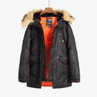 Зимнее пальто Аляска, мужская приталенная Толстая парка с меховым капюшоном, стеганая куртка в стиле милитари для холодной погоды