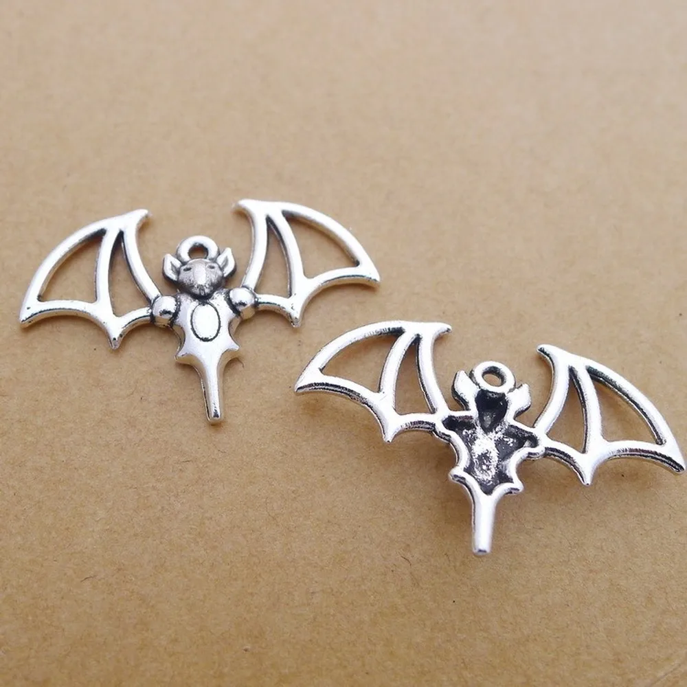 

100pcs Bat Charms 23mm x 33mm DIY Jewelry Making Pendant antique silver color