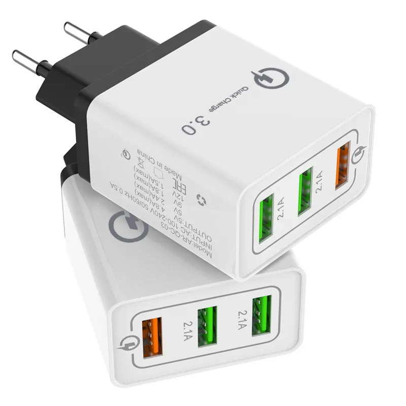 18W USB Quick charge 3.0 5V 3A Mobile Phone Fast charger for Samsug s8 s9 s10 Huawei P20 P30 lite Mate 20 Pro &amp Type C Cable | Мобильные