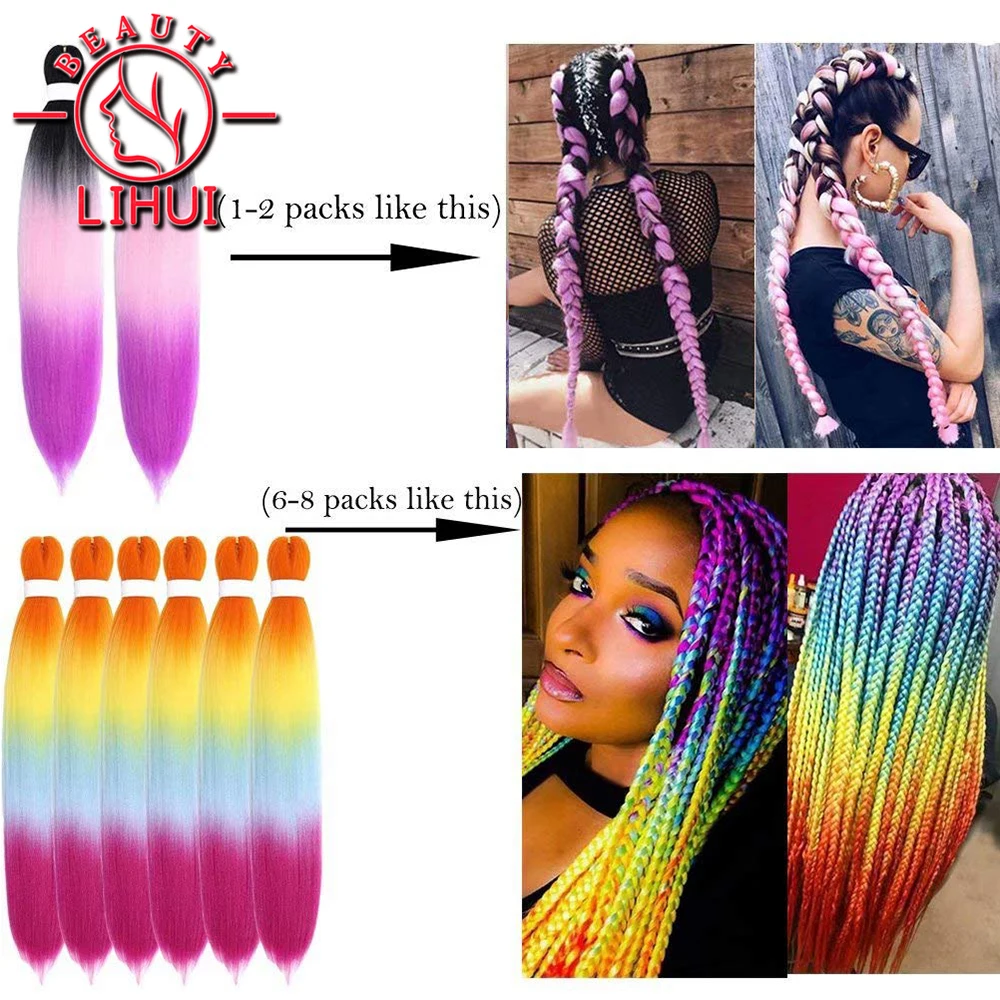 Synthetic Braiding Hair Extensions Easy Jumbo Braids 24Inch Yaki Straight Pre Stretched For Braid Hot Water 3 Packs - купить по