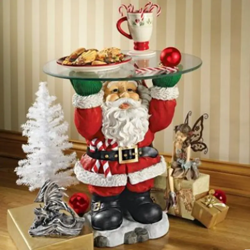 

Тарелка Рождественская с Сантой, тарелка для закусок со снеговиком, поднос для закусок из смолы, Настольная столовая плитка, поднос для снег...