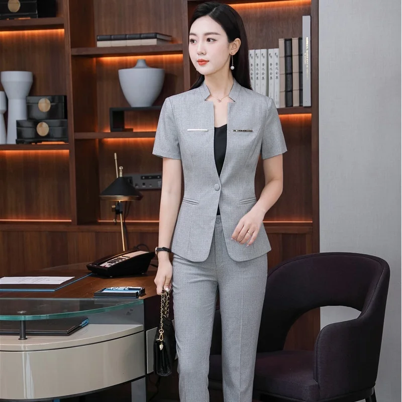 2021 New Women 2 Piece Set Suit  Blazer and Trousers&Skirt for Women Career Interview OL Styles Professional Blazers Pants Suits
