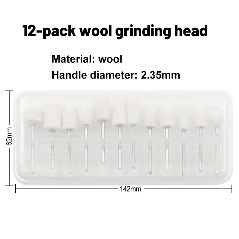 12Pc 2.35mm Wool Engraver Abrasive Tools Polishing Buffing Wheel Grinding Head For Dremel Drill Rotary Tool Nail Metal |