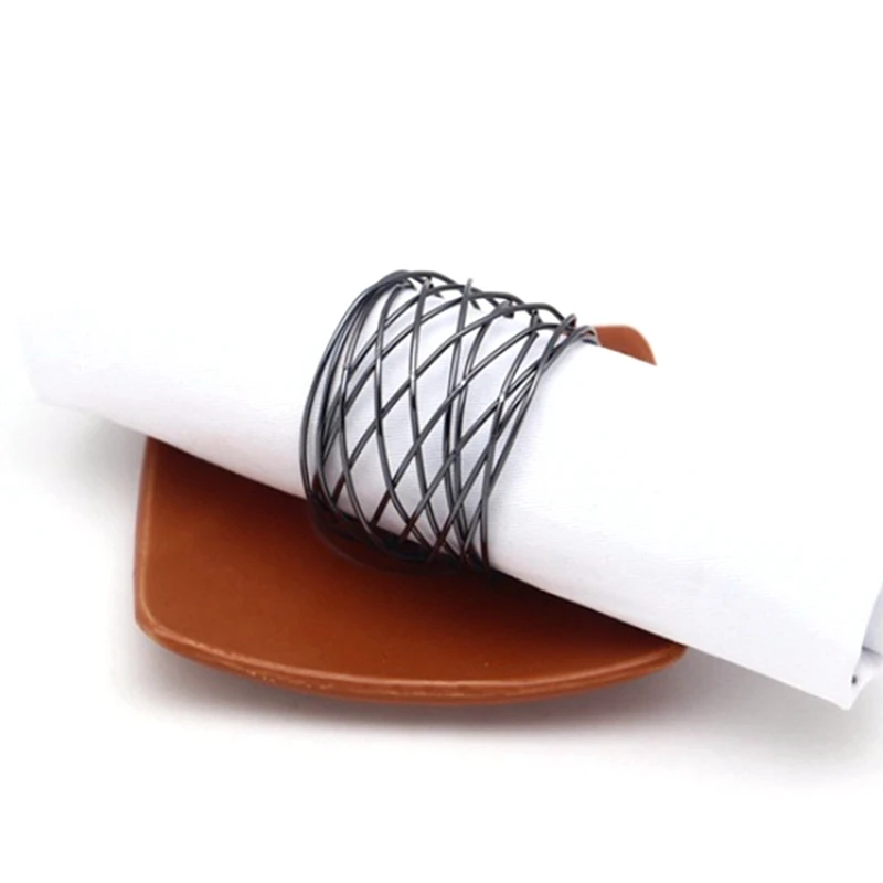 

Decorations Black Napkin Rings Set of 6 Metal Mesh for Weddings Dinner Parties or Every Day Use