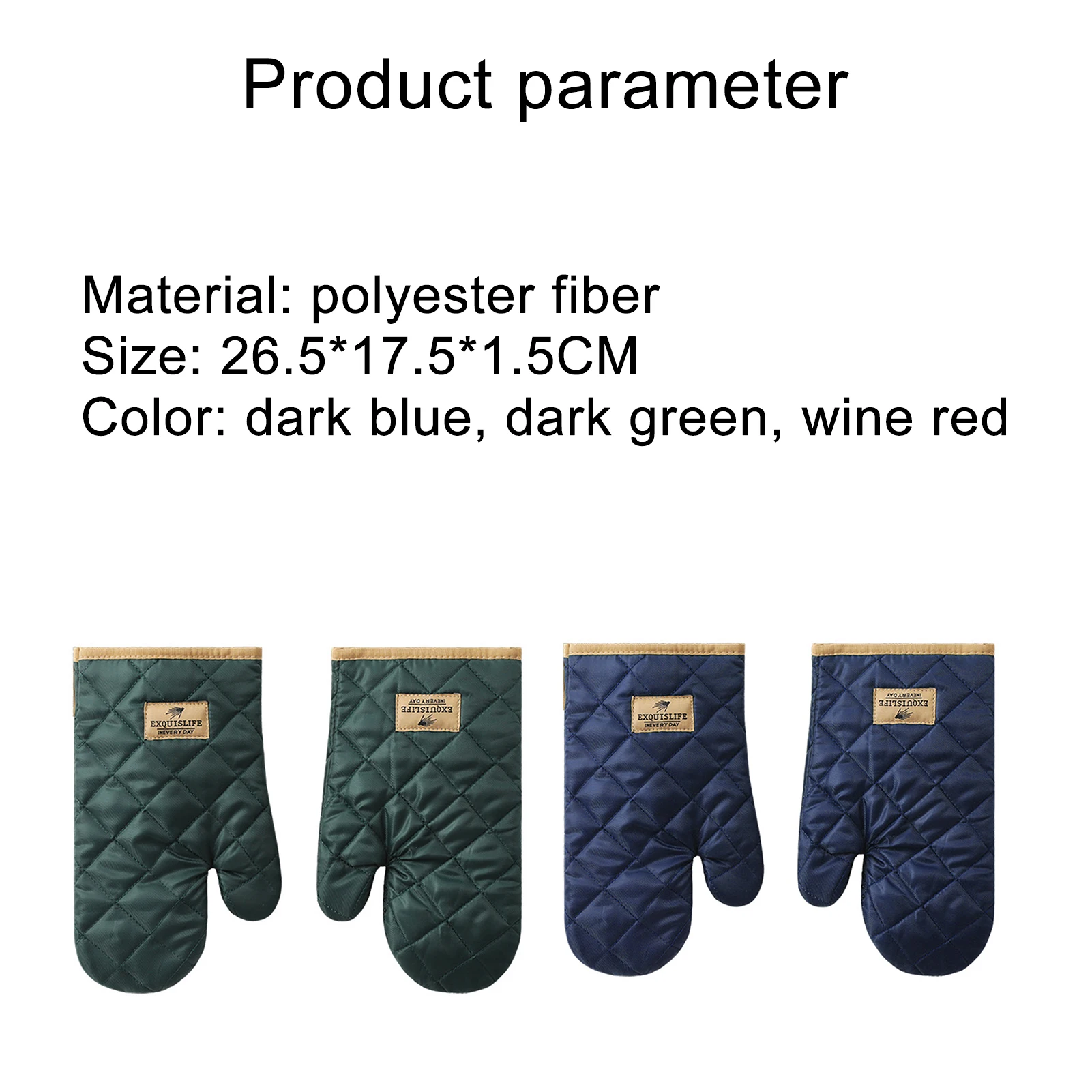 

Insulated Gloves Anti-scalding Fit Hand Shape Polyester Thickened Oven Microwave Mitten for Baking Bakeware Kitchen Accessories