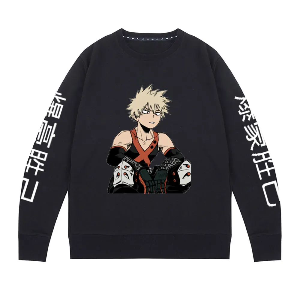 

New Manga My Hero Academia Oversized Women Sweatshirt Japanese Anime Bakugou Katsuki Printed Sweatshirts Men's Hip Hop Pullover