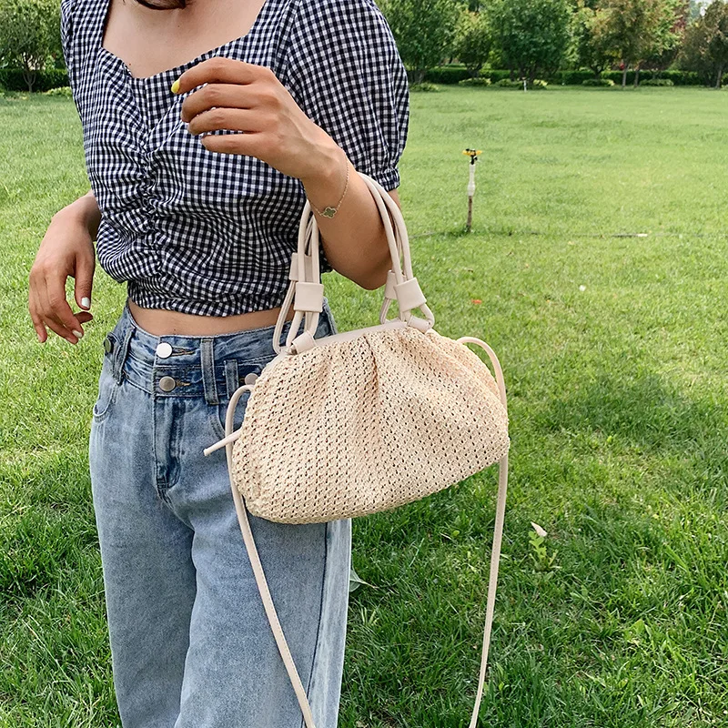 

Aaby 2021 Fashion New Straw Handbag For Women High Quality Ladies Shoulder Summer Beach Bag