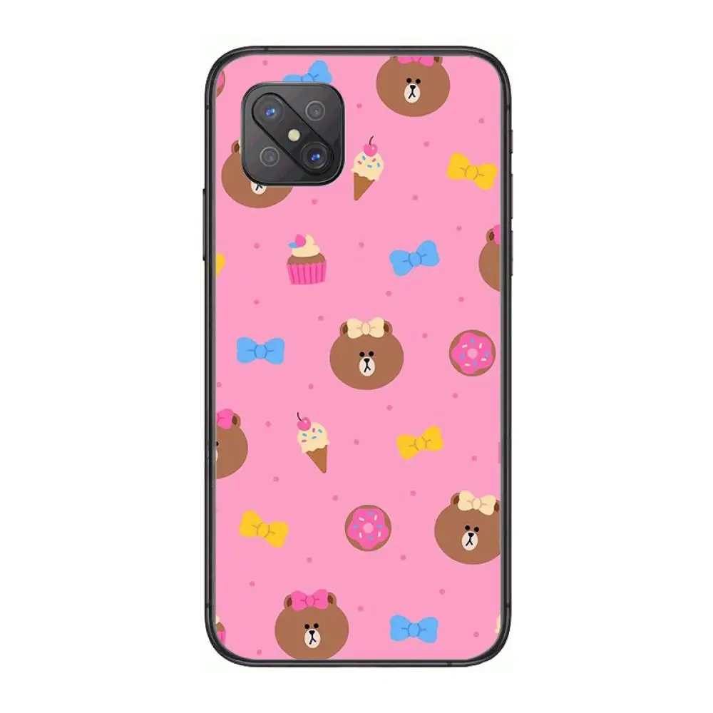 

Cute little bear Fashion Phone Case cover For OPPO A91 9 83 79 92s 5 F9 A7X Reno2 Realme6pro 5 black tpu cell cover