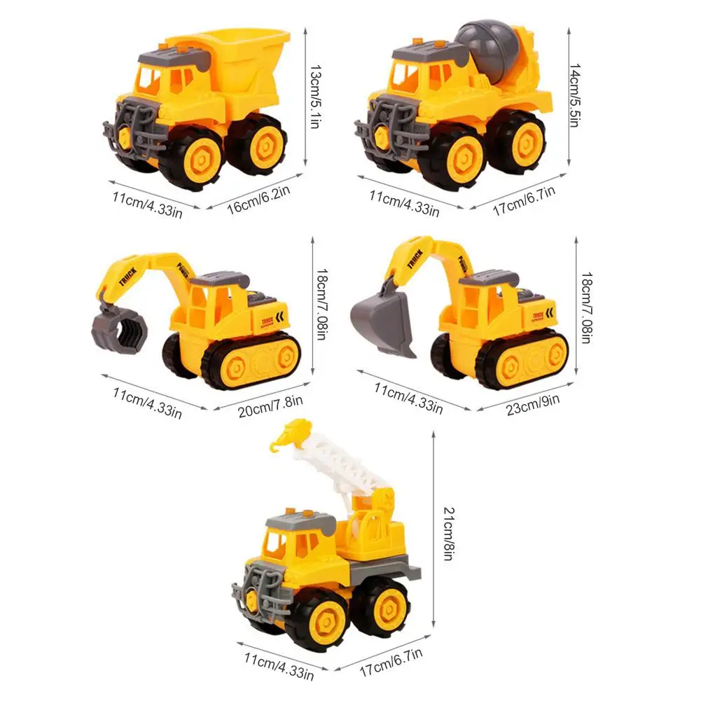 Инженерный грузовик игровой набор сделай сам съемный строительный экскаватор