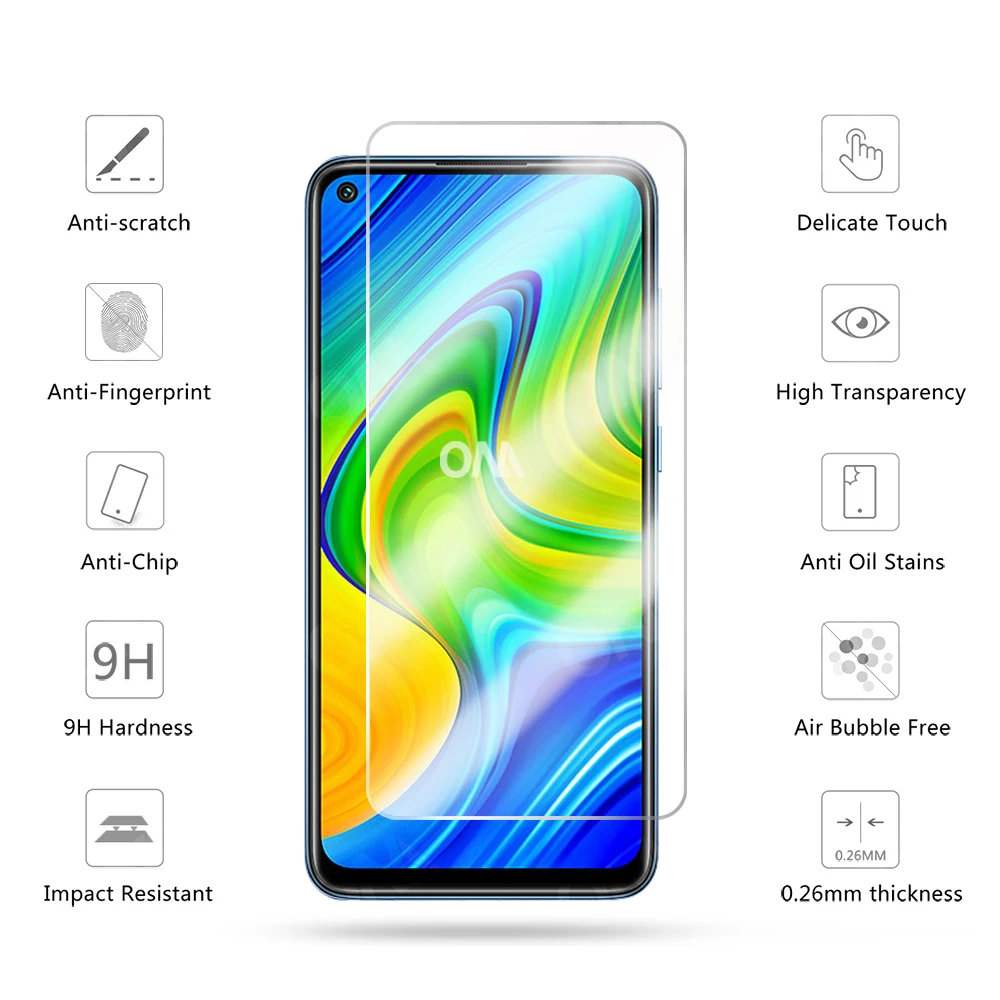 3 шт закаленное стекло для Xiaomi Redmi Note 9 9S Защита экрана 6 53 Защитная стеклянная