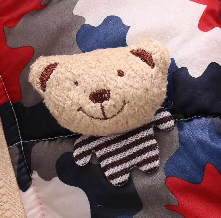 Зимние куртки и пальто с капюшоном милым медведем для детей от 0 до 4 лет