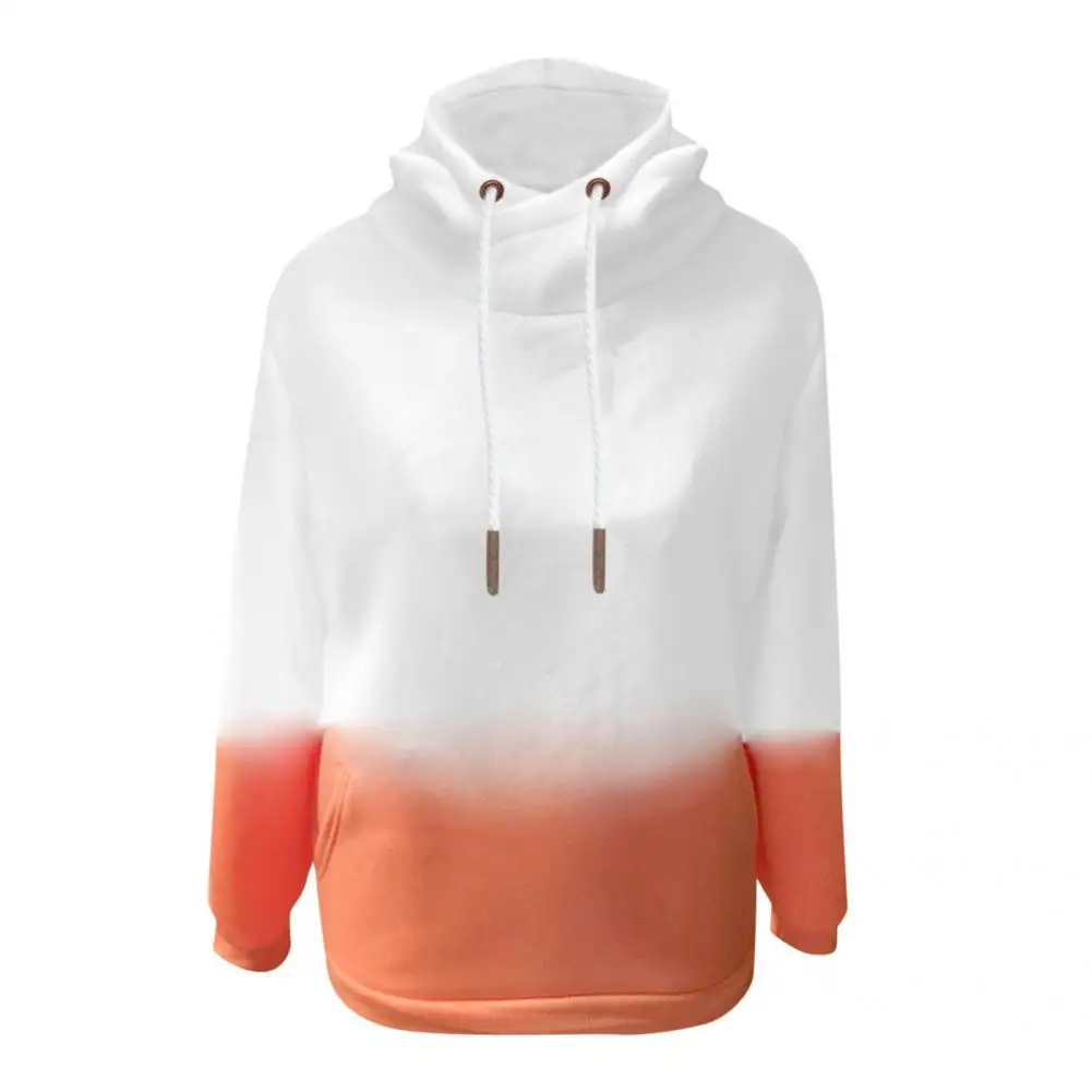 

Trendy Patchwork Color Drawstring Casual Sweatshirt Pullover Sweatshirt Ultra Soft Stretchy